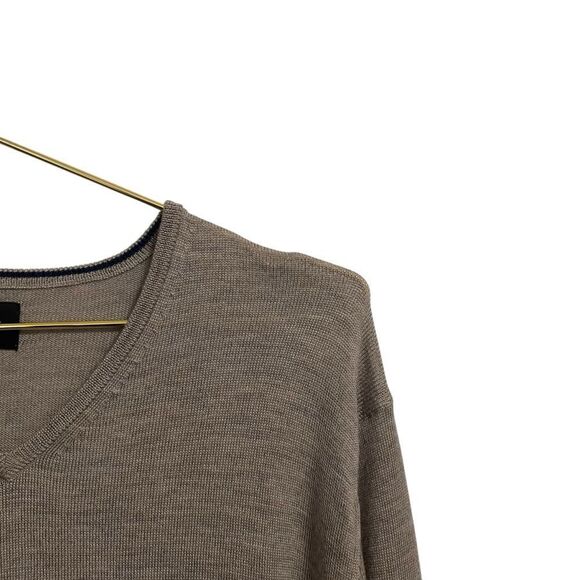 BONOBOS Grey Lightweight V Neck Extra Fine Merino Wool Sweater XL - Picture 3 of 7